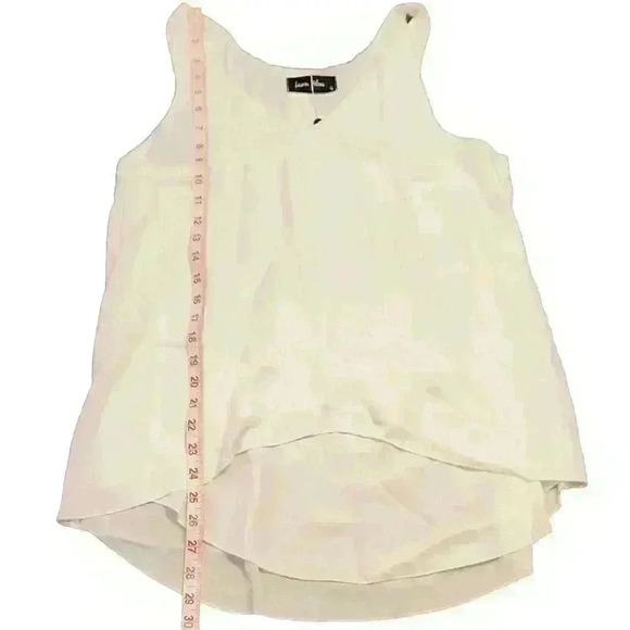 Lauren Helena Sleeveless V-Neck Shell Blouse in Off White, Sz Large, NEW NWT $58 - Picture 4 of 8